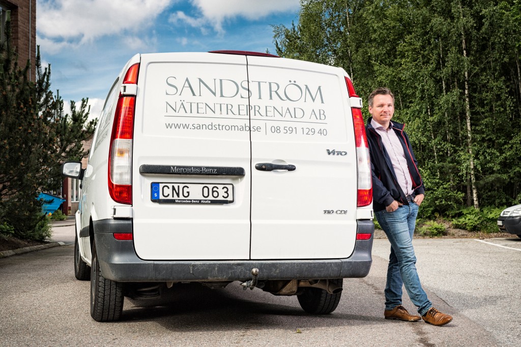 ”Eftermarknaden är hetare för Mercedes-Benz och det är en anledning till att totalekonomin blir bättre för oss”, säger Niklas Sandström, VD för Sandström Nätentreprenader.