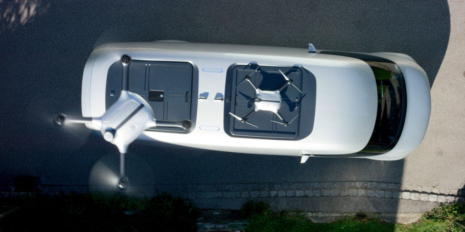 Mercedes-Benz Vision Van har två drönare på taket som kan leverera paket upp till 2 kg.